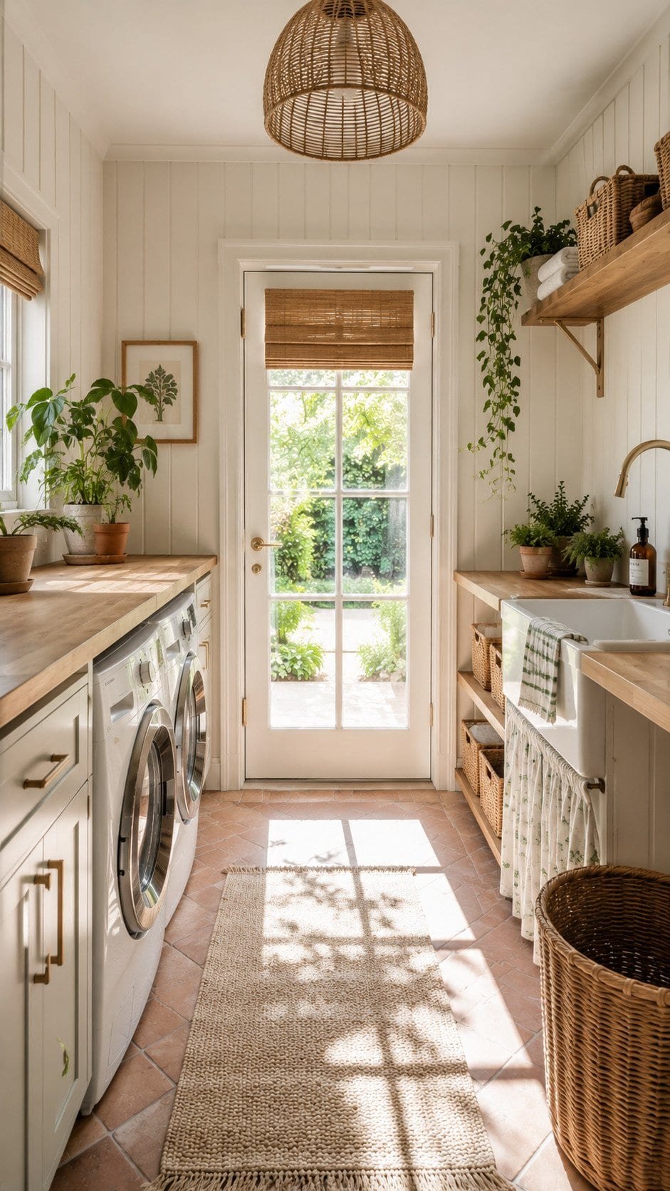 Rustic cozy laundry room retreat
