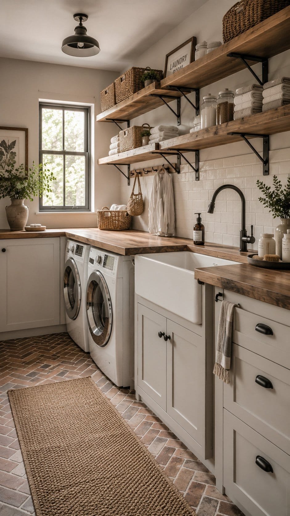 Rustic farmhouse laundry room decor