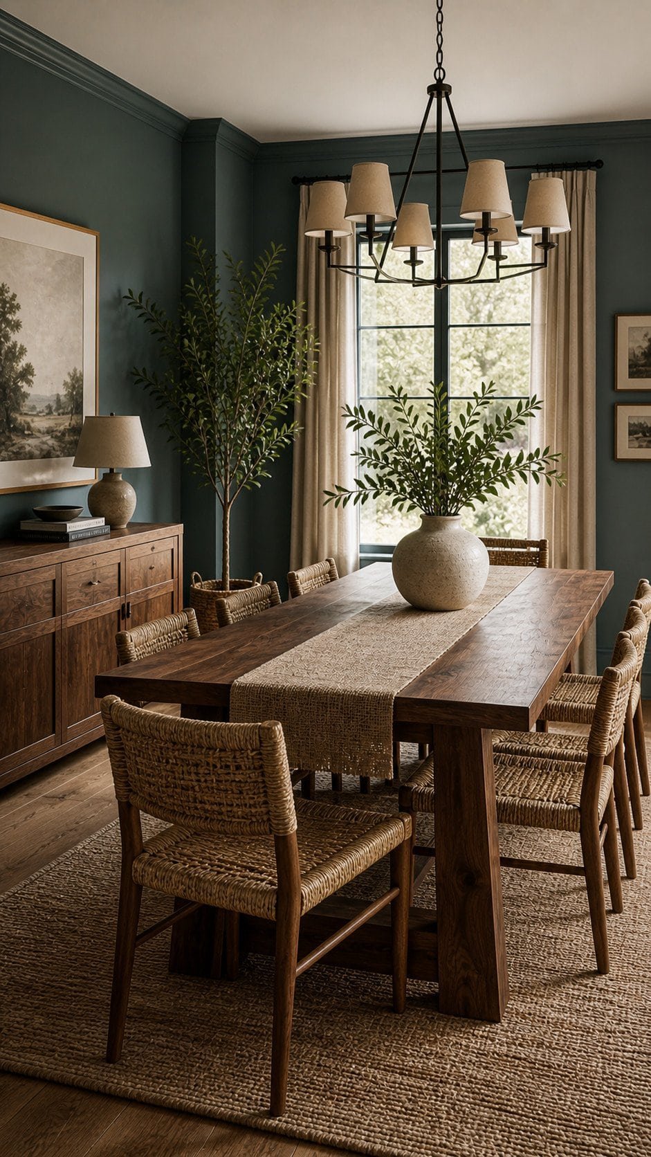 Rustic-modern dining room ambiance