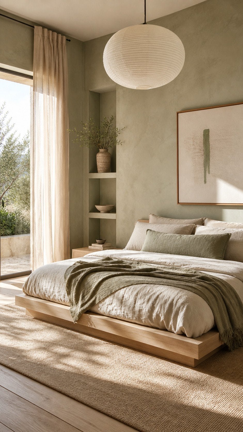 Serene Scandinavian bedroom with natural light