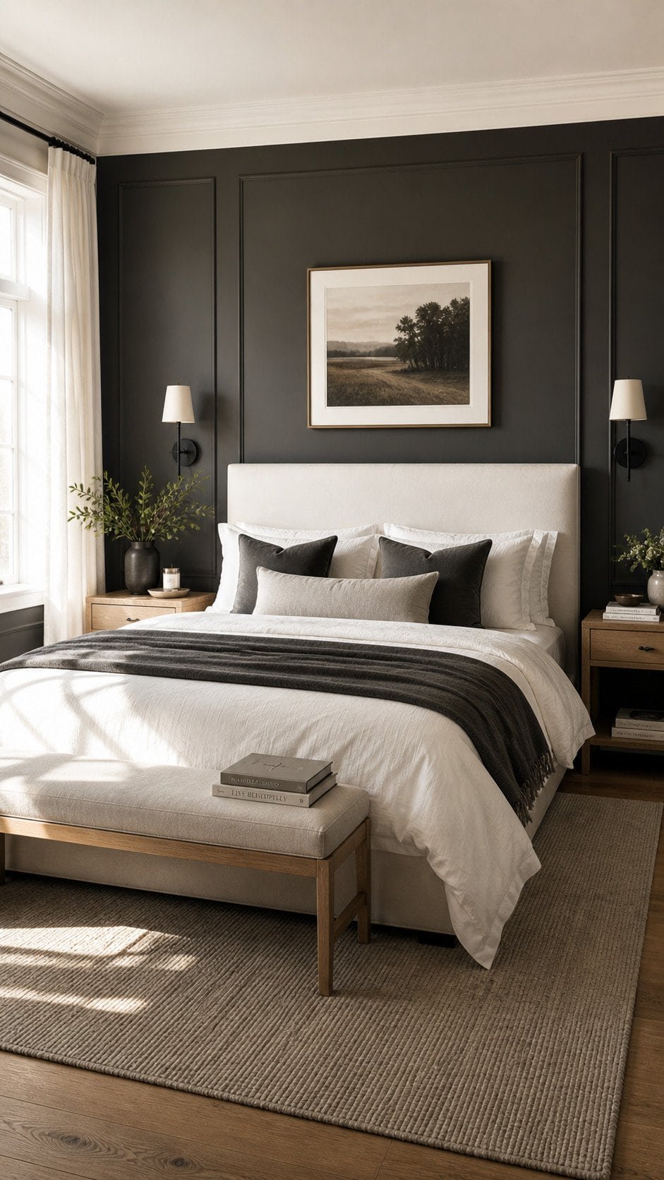 Serene minimalist bedroom with neutral tones