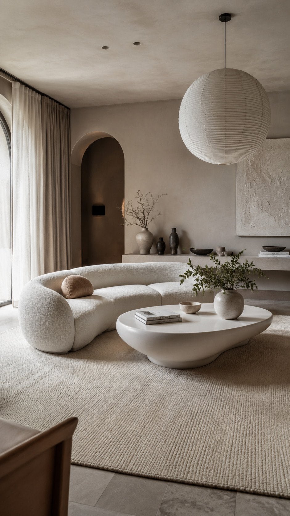Serene modern living room interior