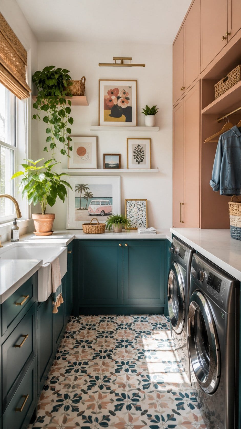 Stylish modern farmhouse laundry room