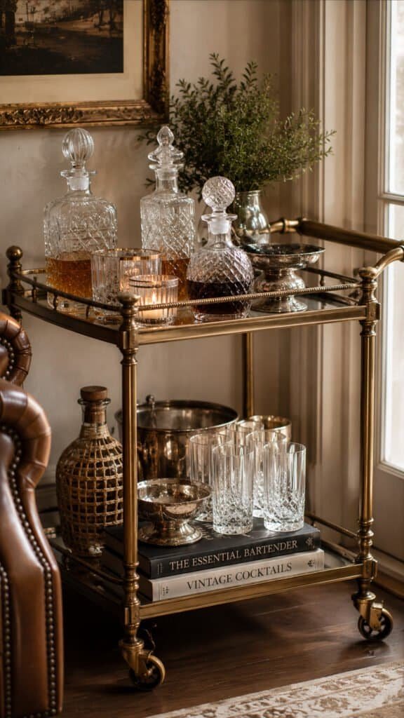 Vintage bar cart