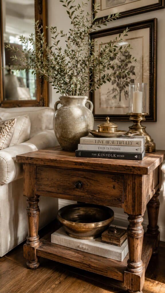 rustic side table