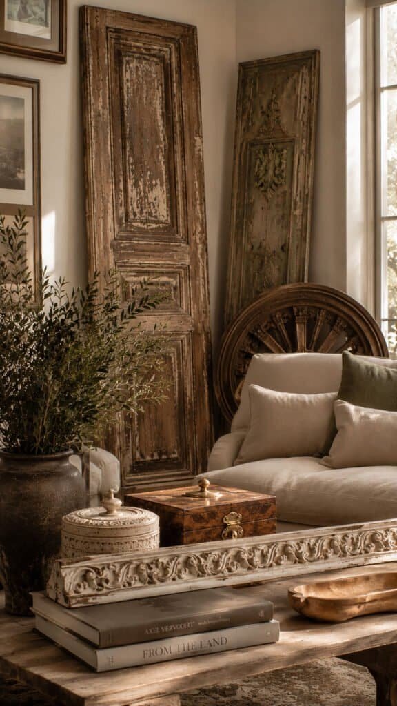 vintage corbels and door