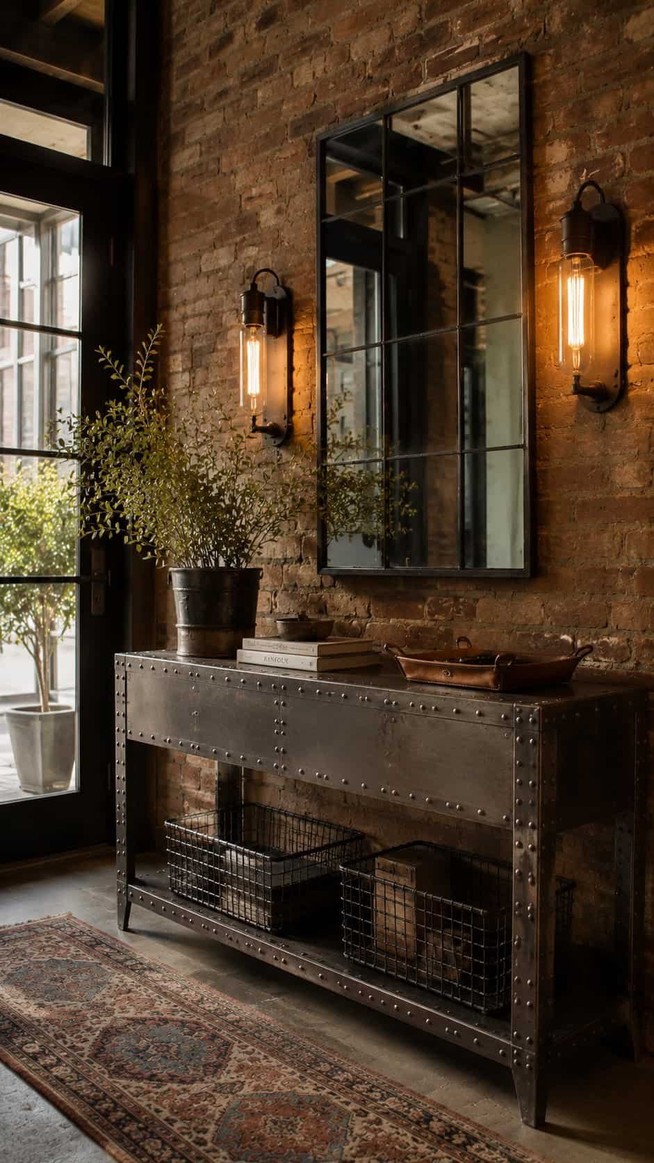 Industrial loft entryway