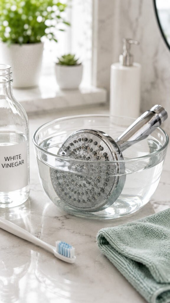 Showerhead cleaning setup