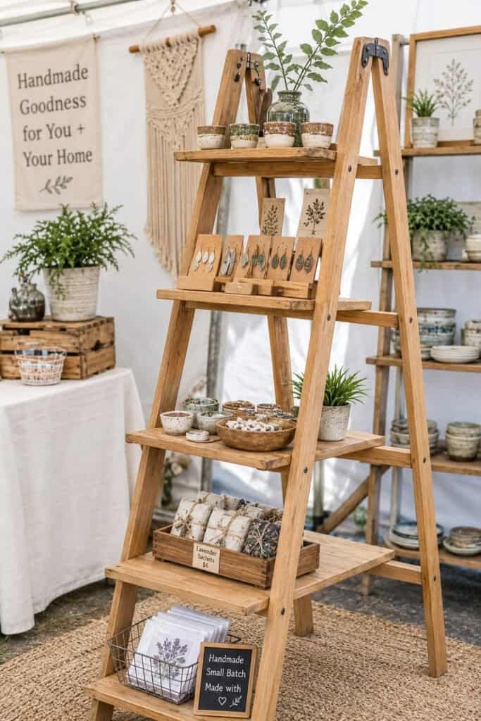 craft fair table wood display