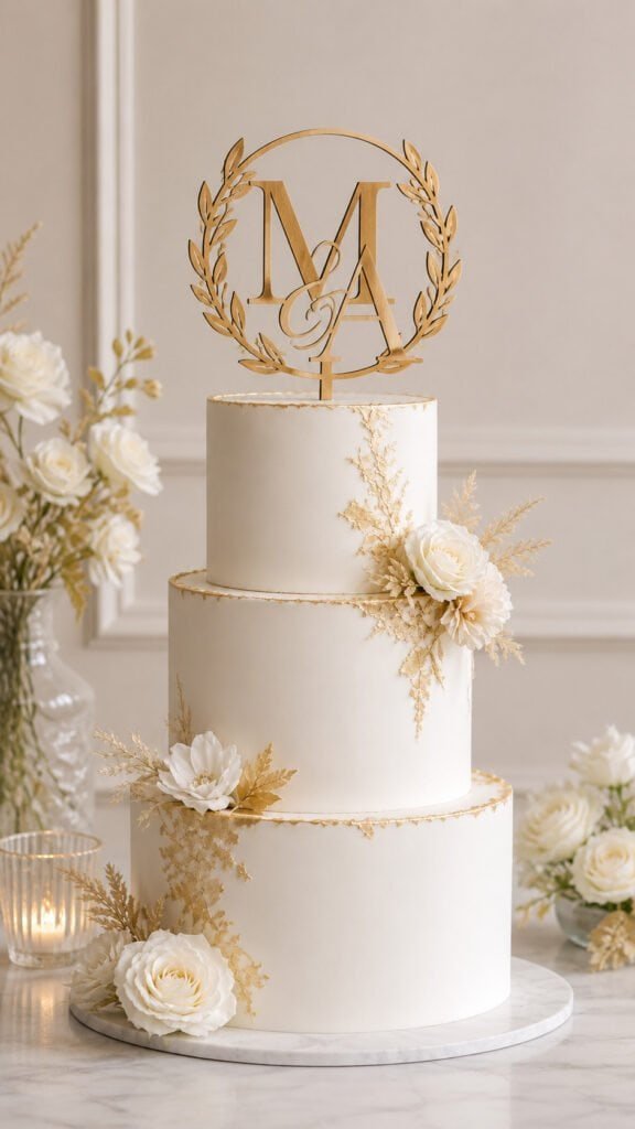 Cake Topper With a Custom Monogram - Cricut Wedding Decorations