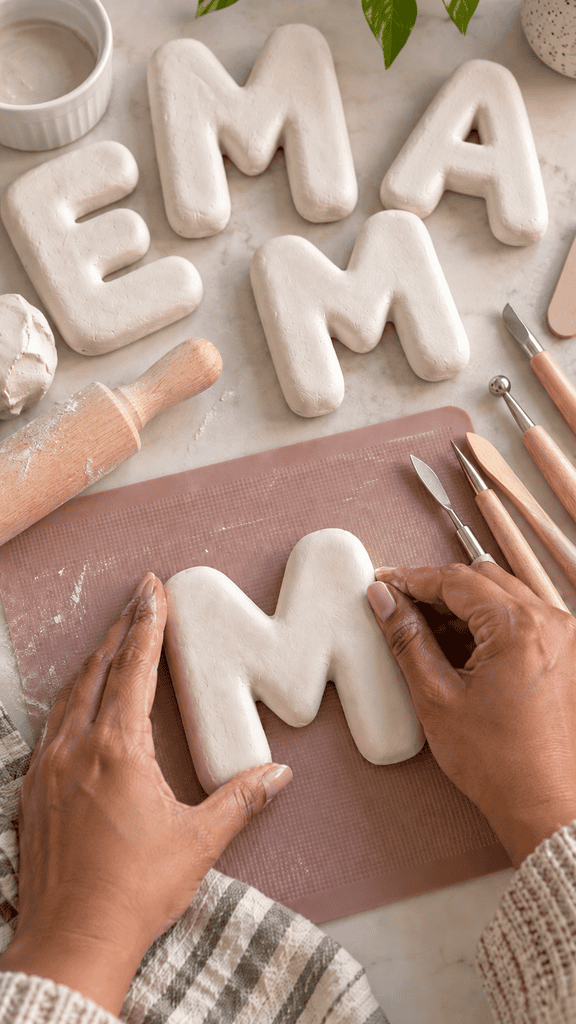Shape the Clay Into Chunky 3D Bubble Letters