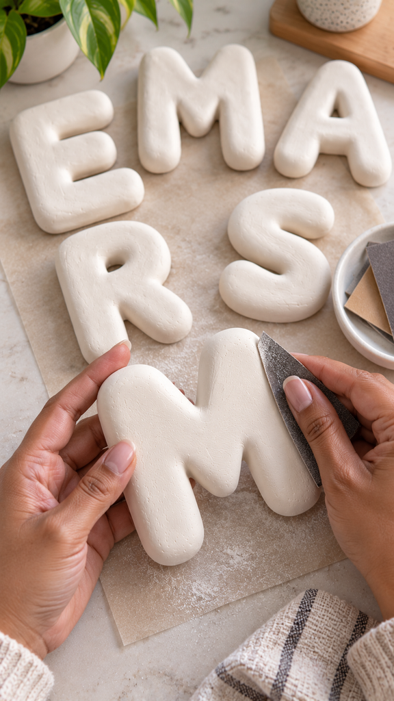 Smooth and Prep the Dried Letters for Paint