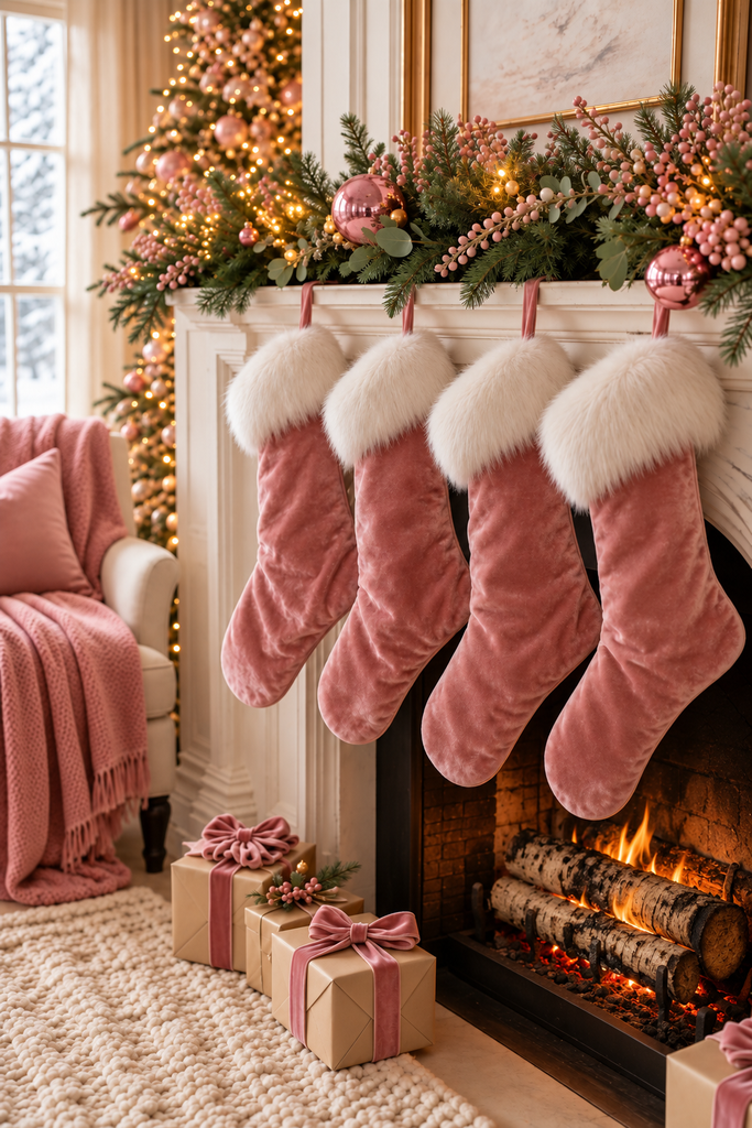 pink winter decor ideas - 10