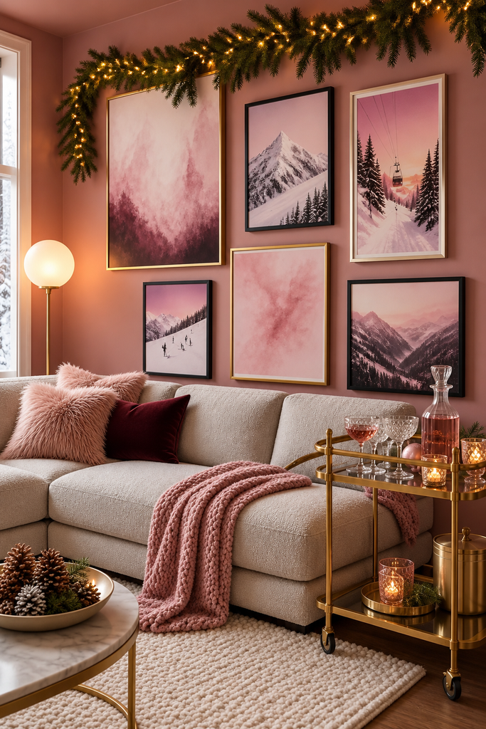 pink winter decor ideas - 13
