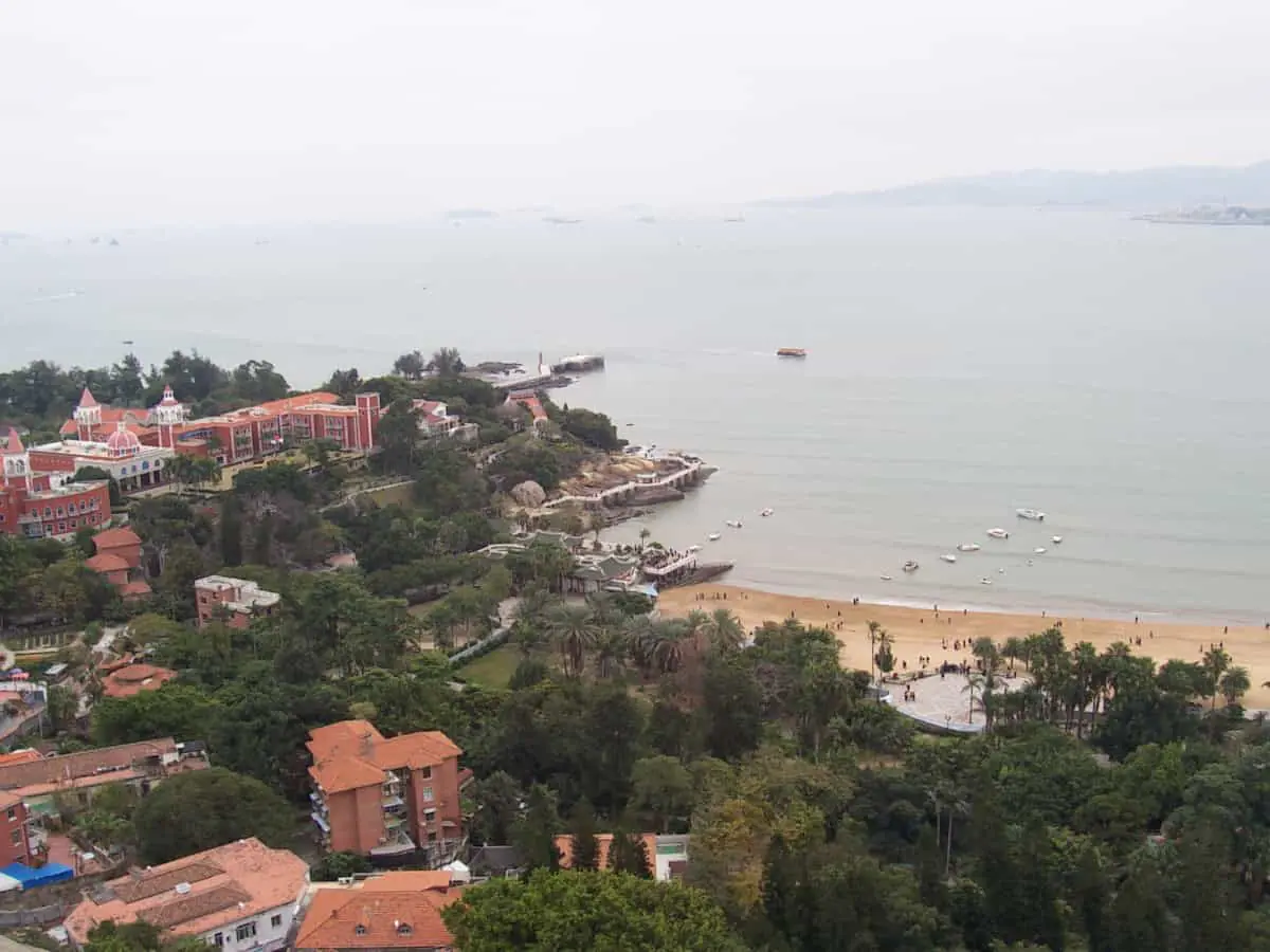 Gulangyu Island and the Xiamen waterfront — the Amoy port through which Minnan emigrants sailed for Southeast Asia