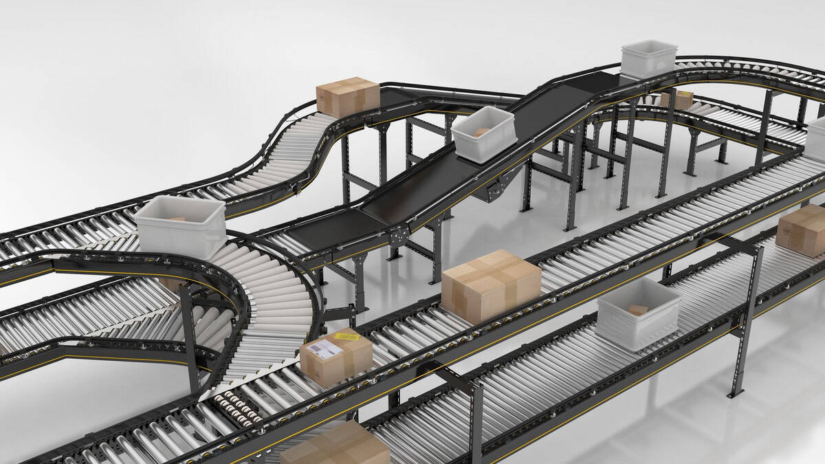 Esteira transportadora industrial Rukava para movimentação automatizada de cargas