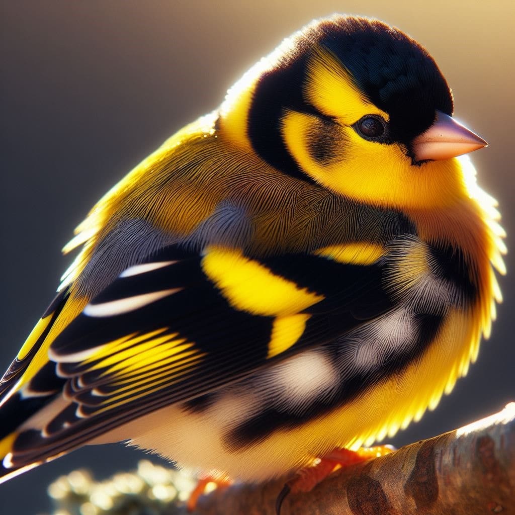 An image of gold breast finch sitting quietly on branch enjoying a glimpse of nature. Image used for the article House Finch Symbolism