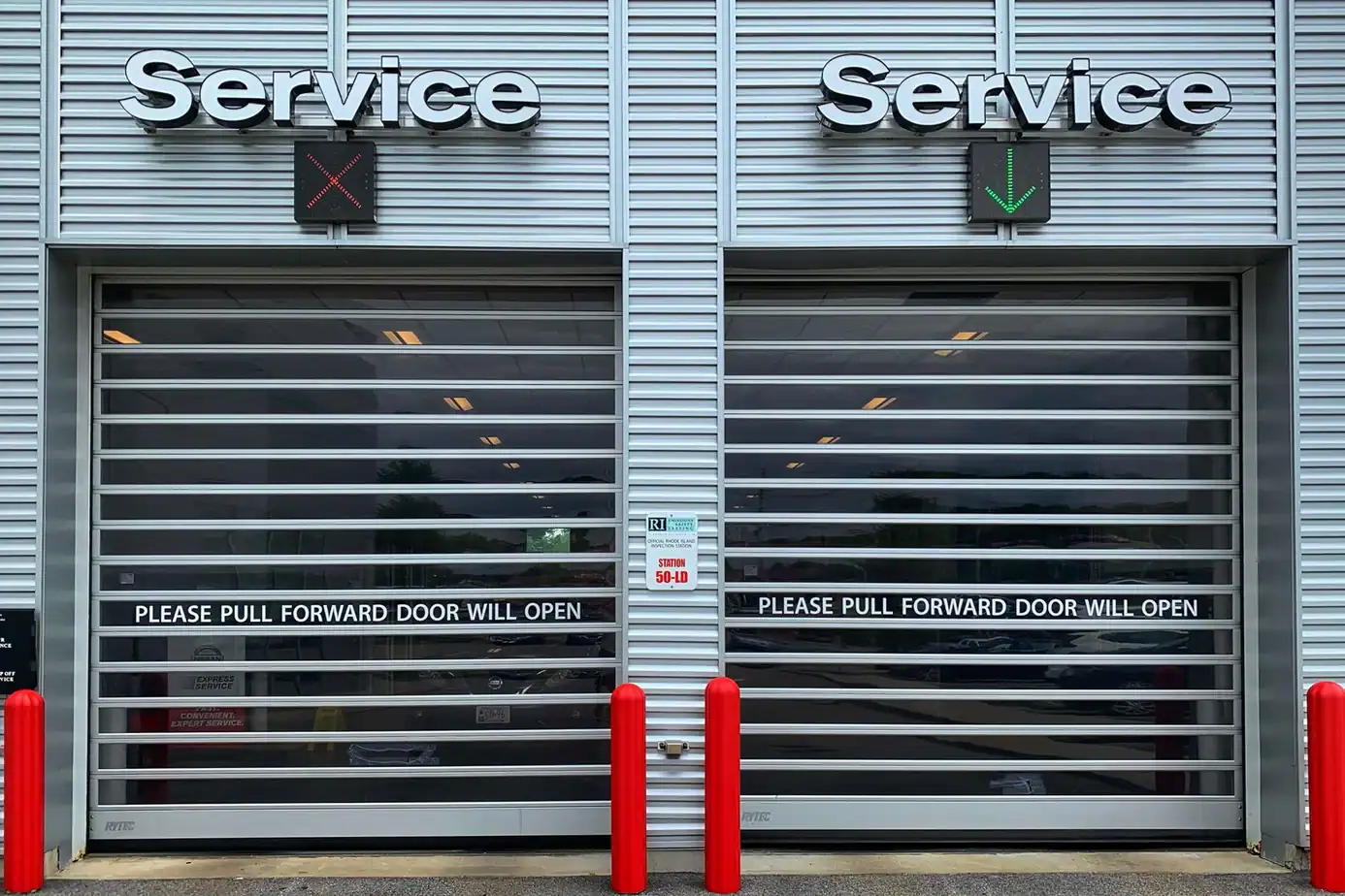 Commercial retail service entrance doors for logistics and store operations