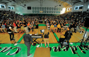 Photo of the band M3 performing as published in San Pedro Today magazine