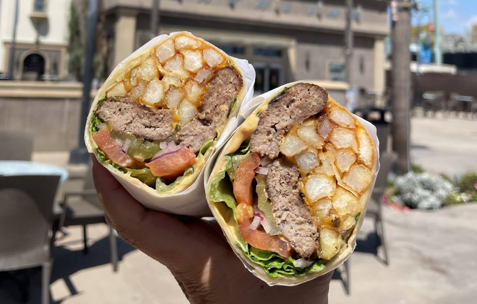 EXPRESS BITE: Express Grill's Hamburgerrito. (photo: Sanam Lamborn)