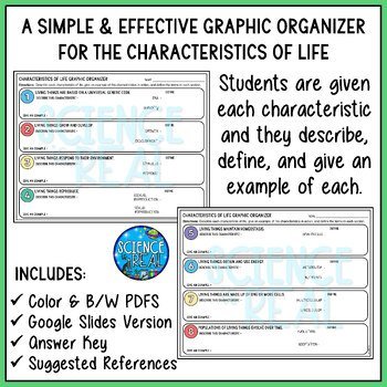 Characteristics of Life Graphic Organizer - Image 2