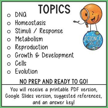Characteristics of Life Graphic Organizer - Image 3