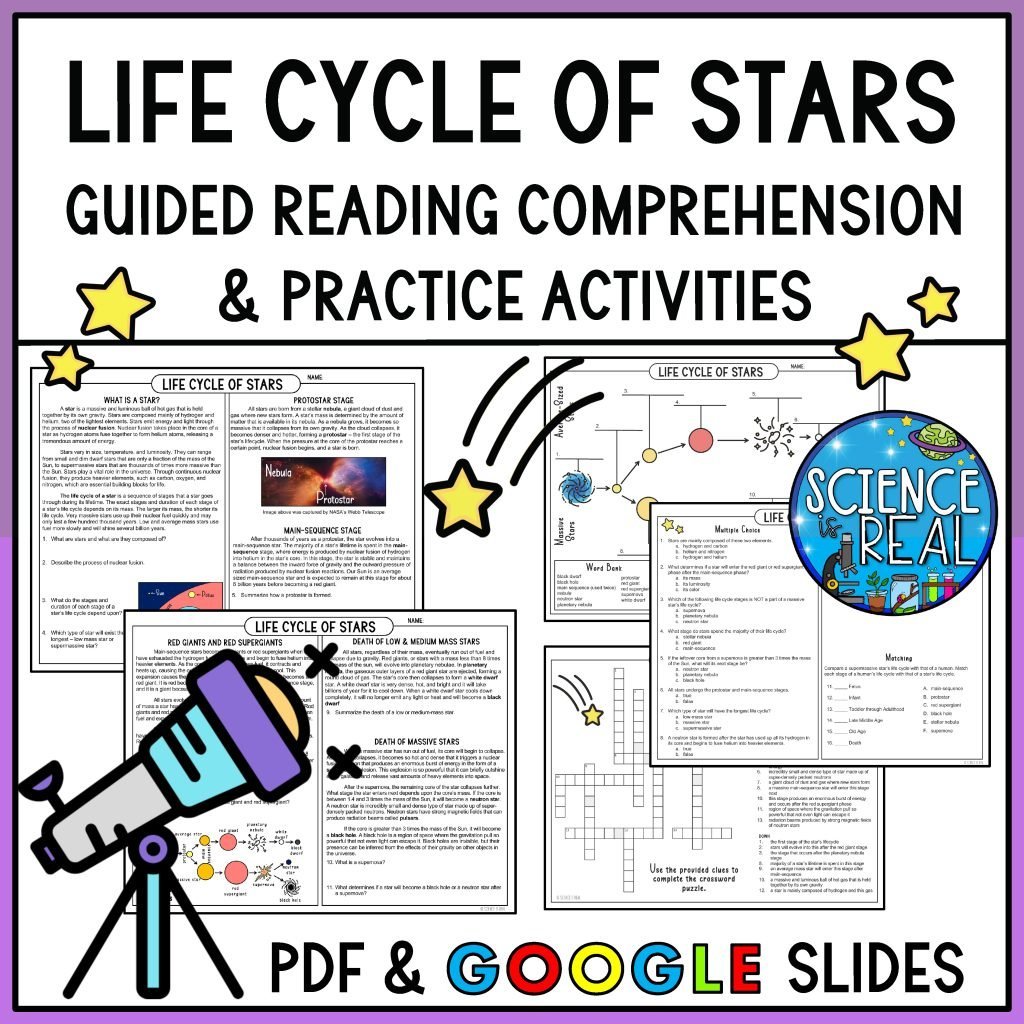 Life Cycle of Stars Reading Comprehension