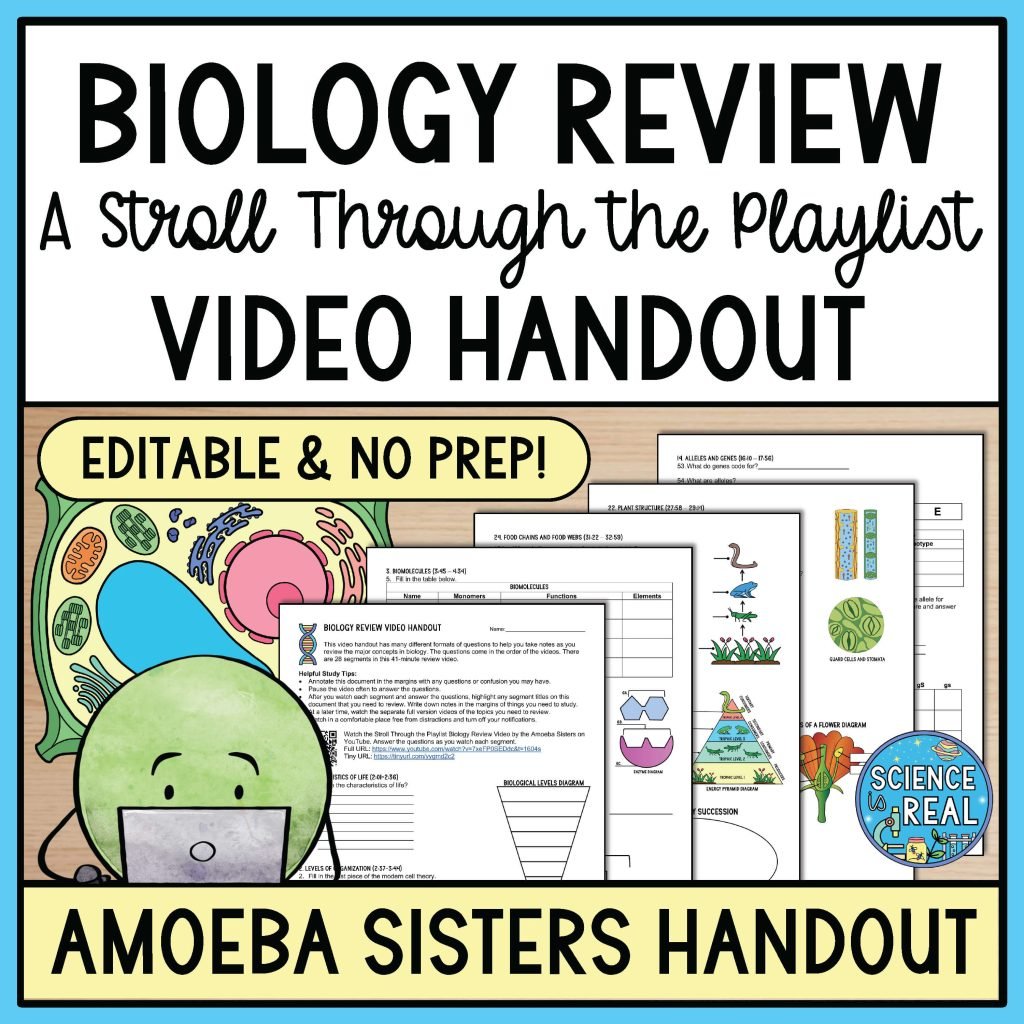 Biology Review Amoeba Sisters Video Handout Stroll Through the Playlist