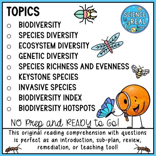 biodiversity reading comprehension