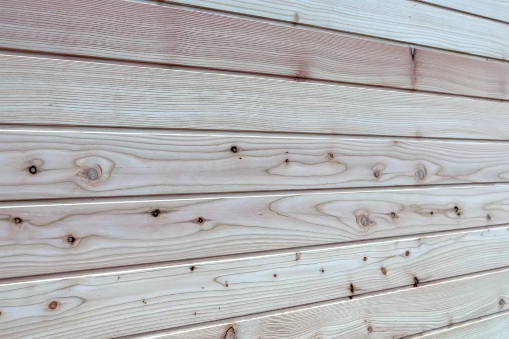 Larch Rounded Panel Cladding mounted horizontally