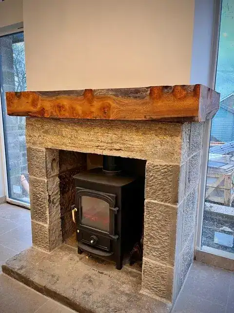Live edge burry elm mantel piece - sent by a customer