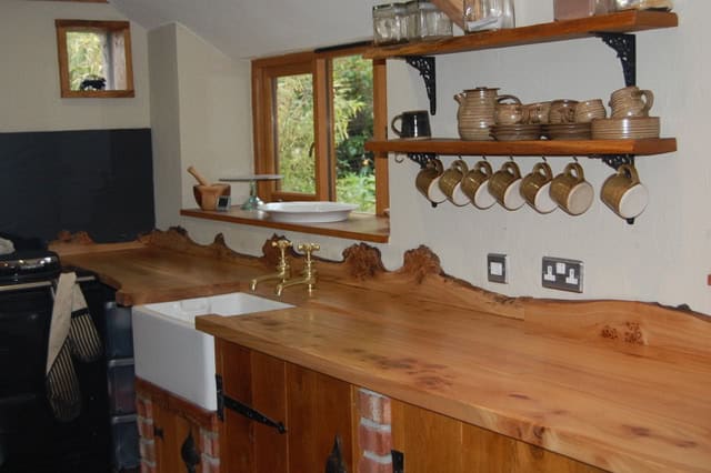 Live edge kitchen countertops and splash board - customer work