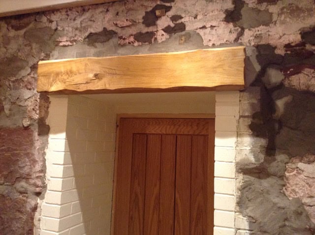 Live edge lintel beam - customer work
