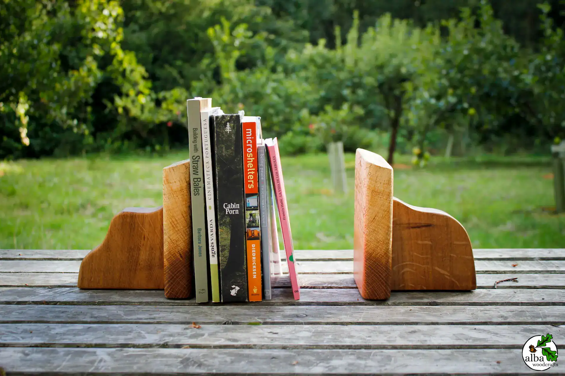 Hardwood book ends