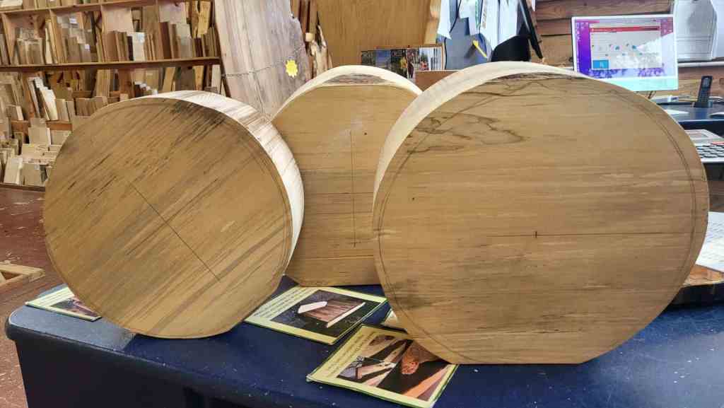 Lime bowl blanks in the Scottish Wood timber shop