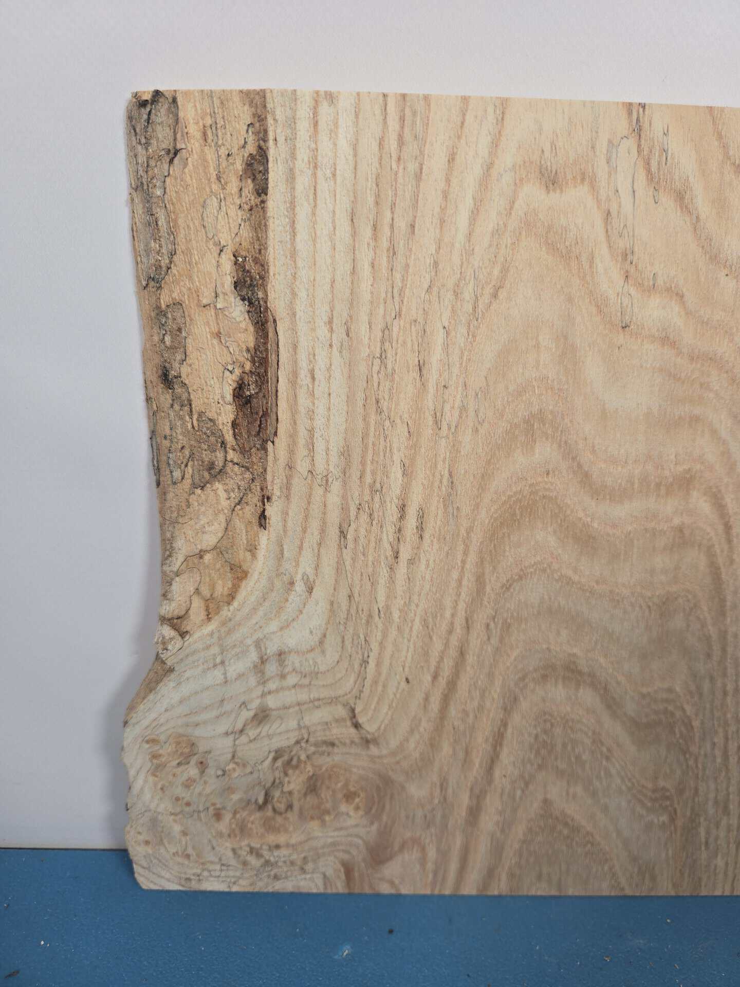 Spalted elm offcut showing natural grain and spalting effects in timber.