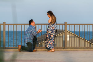 Couple on beach proposal