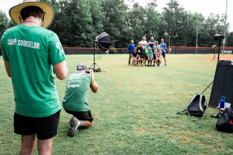 The Perfect EDC Camera - Nikon Zf Camp counselor photographing group on a baseball field.