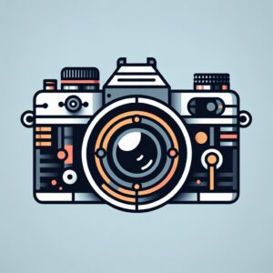Illustrated vintage camera