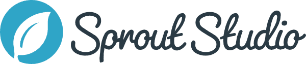 Home Sprout Studio logo, leaf icon.