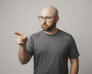 Man pointing with finger