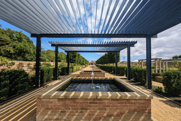 Pergola over a water fountain