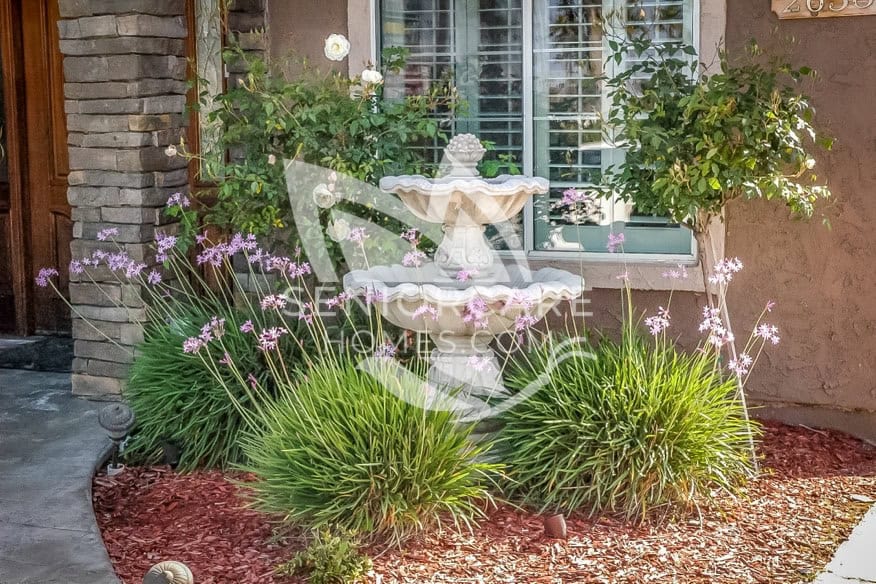 Outside fountain at Americare Walteria