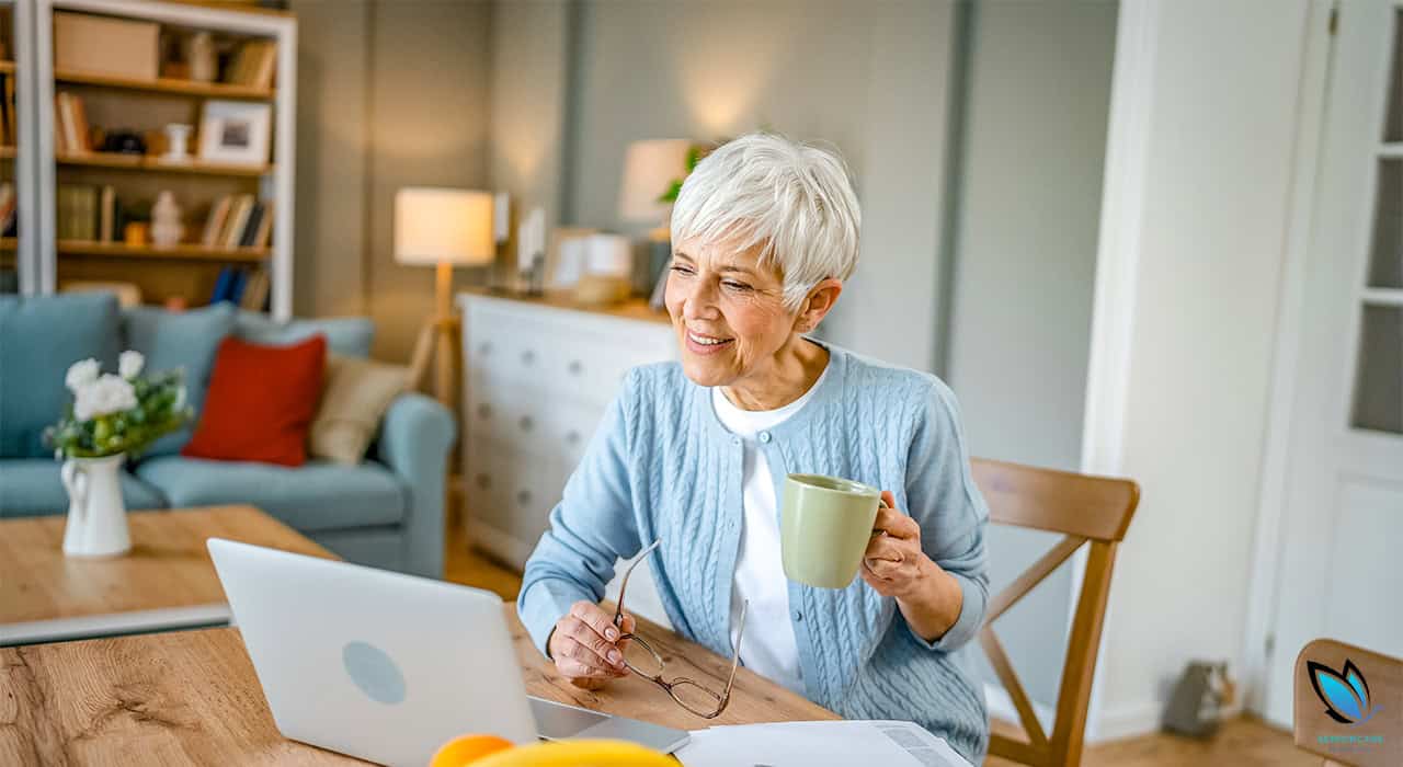 Senior Lady going over her assisted living tour checklist
