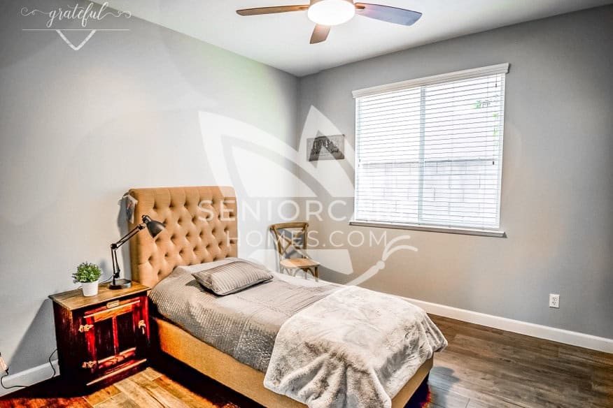 Bright, modern, beautiful private bedroom at Grateful Heart Home Care