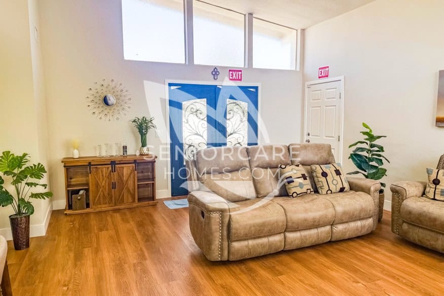 Living room at A Faithful Home of Los Alamitos