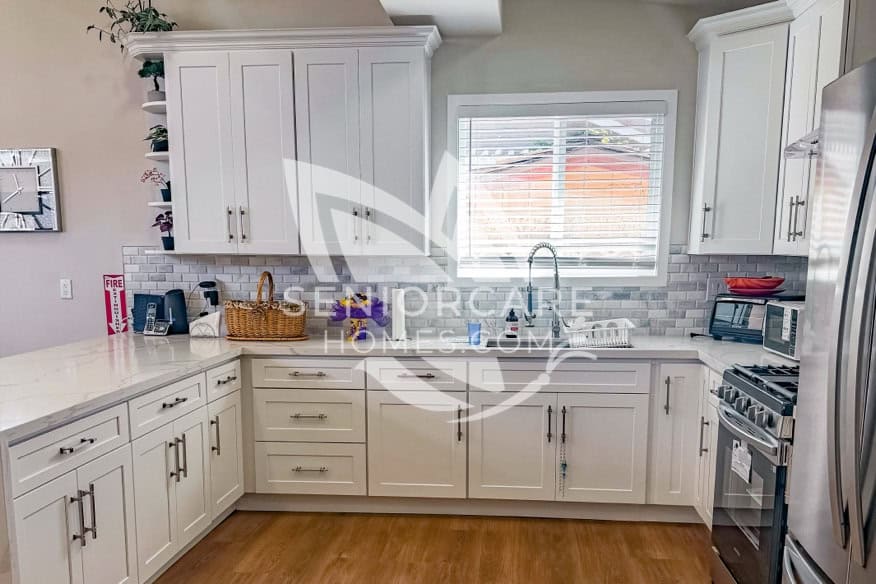 Bright kitchen at A Faithful Home of Los Alamitos