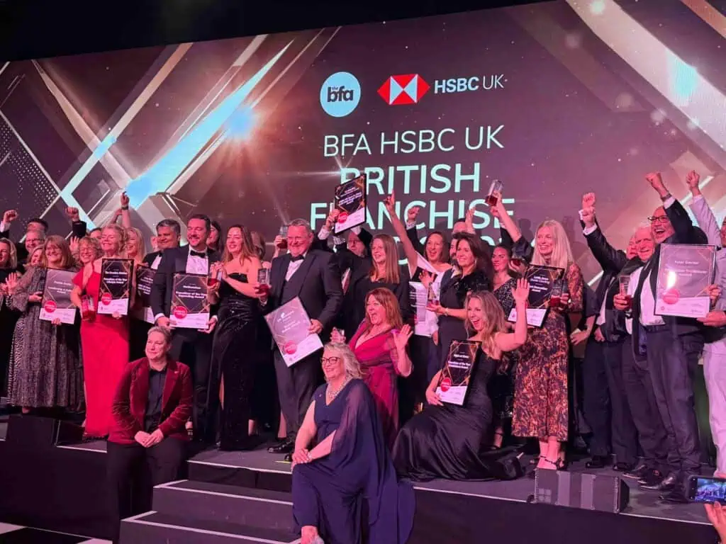 Group of winners at BFA HSBC UK Awards with ServiceMaster Manchester.