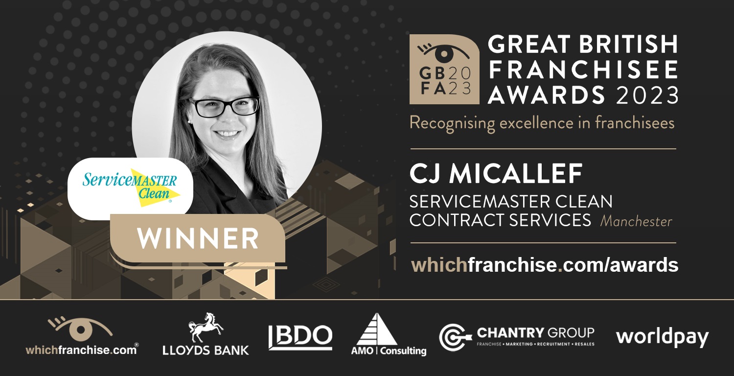 ServiceMaster Manchester awarded at the Great British Franchisee Awards 2023 for excellence.