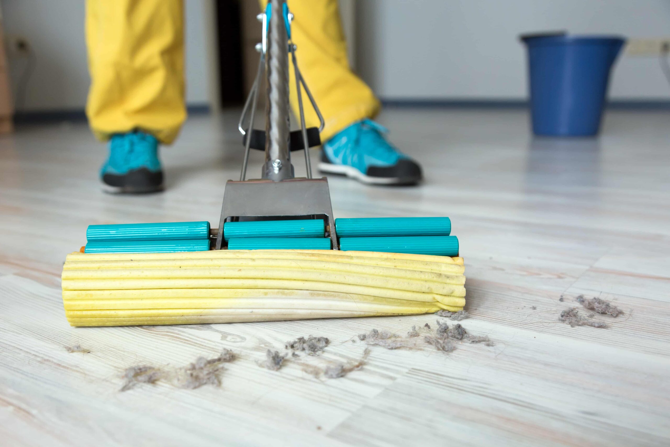 Office floor cleaning with professional equipment for spotless results.